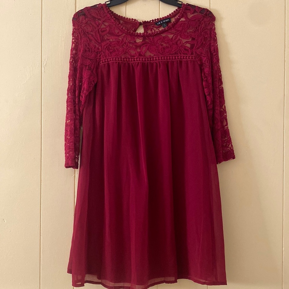 As U Wish red lace dress NWT